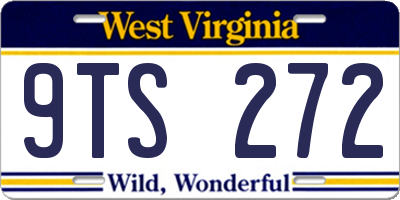 WV license plate 9TS272