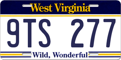 WV license plate 9TS277