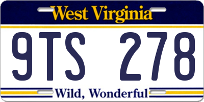 WV license plate 9TS278