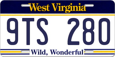 WV license plate 9TS280