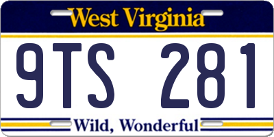 WV license plate 9TS281