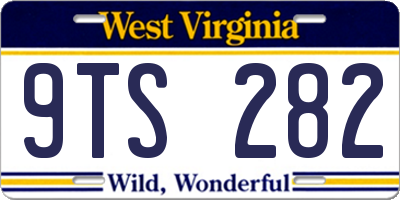 WV license plate 9TS282