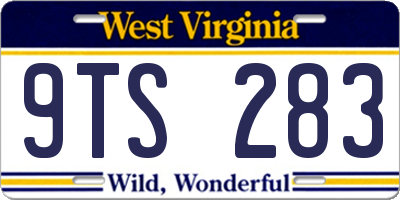 WV license plate 9TS283