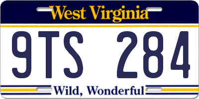 WV license plate 9TS284