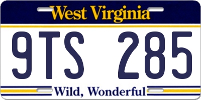 WV license plate 9TS285