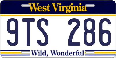 WV license plate 9TS286