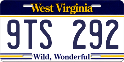 WV license plate 9TS292