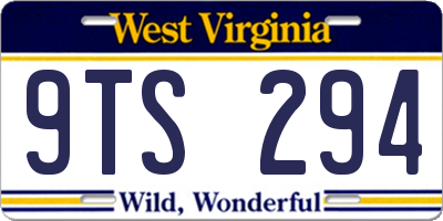 WV license plate 9TS294
