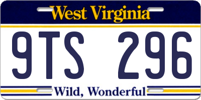 WV license plate 9TS296