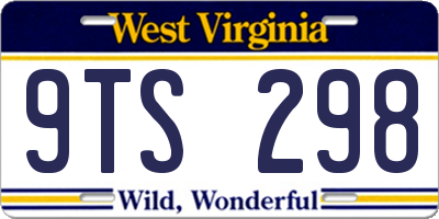 WV license plate 9TS298