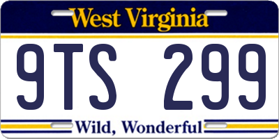 WV license plate 9TS299