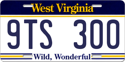 WV license plate 9TS300