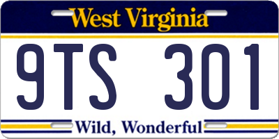WV license plate 9TS301