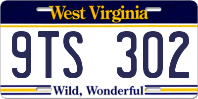 WV license plate 9TS302