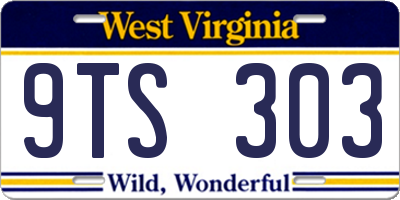 WV license plate 9TS303