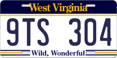 WV license plate 9TS304