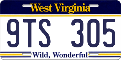 WV license plate 9TS305
