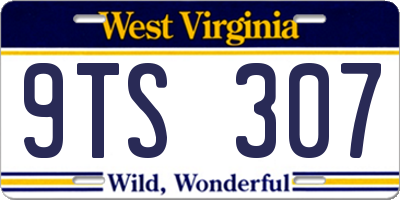 WV license plate 9TS307