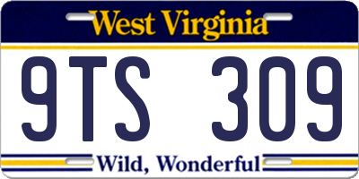 WV license plate 9TS309