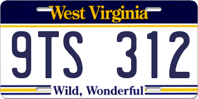 WV license plate 9TS312