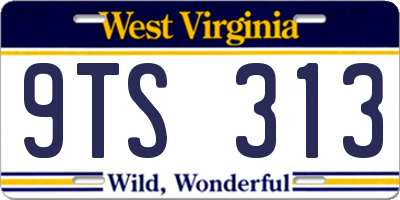 WV license plate 9TS313