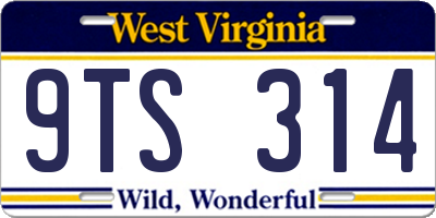 WV license plate 9TS314