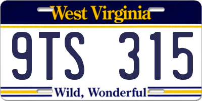 WV license plate 9TS315