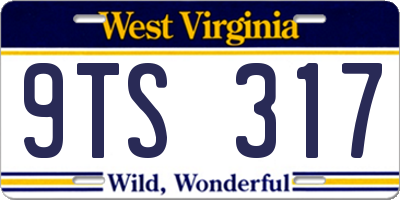 WV license plate 9TS317