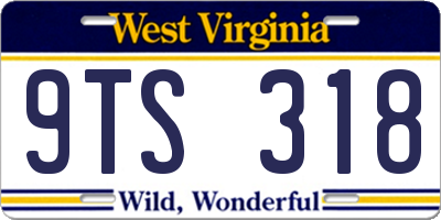 WV license plate 9TS318
