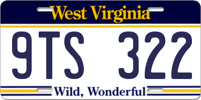 WV license plate 9TS322