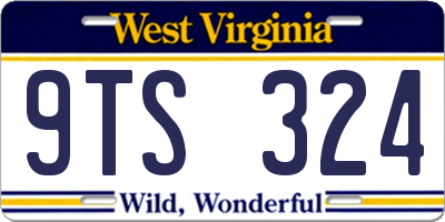 WV license plate 9TS324