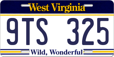 WV license plate 9TS325