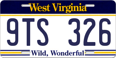 WV license plate 9TS326