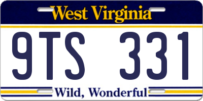 WV license plate 9TS331