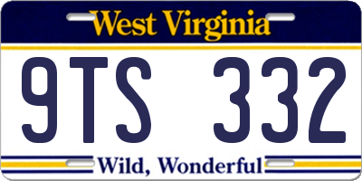 WV license plate 9TS332