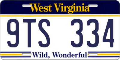 WV license plate 9TS334
