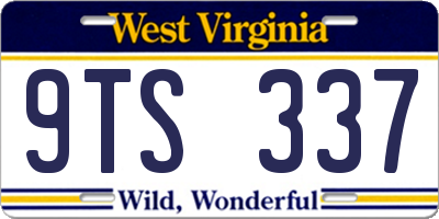 WV license plate 9TS337