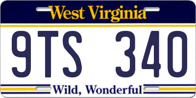WV license plate 9TS340