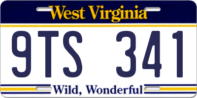 WV license plate 9TS341