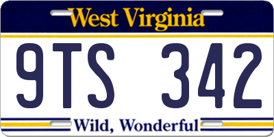 WV license plate 9TS342