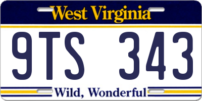 WV license plate 9TS343