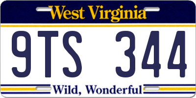 WV license plate 9TS344