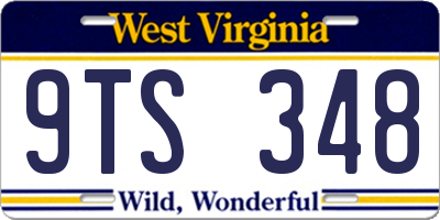 WV license plate 9TS348