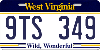 WV license plate 9TS349
