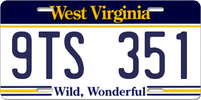 WV license plate 9TS351