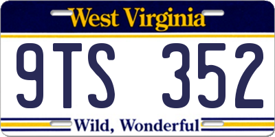 WV license plate 9TS352