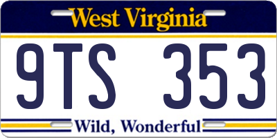 WV license plate 9TS353