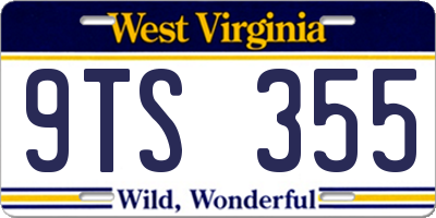 WV license plate 9TS355