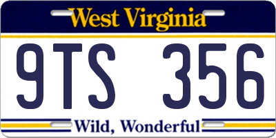 WV license plate 9TS356