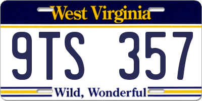 WV license plate 9TS357